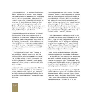 El recorregut de visita a les diferents falles sempre      El recorregut està marcat per la mateixa Junta Cen-
parteix des de la seu de la Junta Central Fallera al       tral Fallera atenent a criteris de proximitat i aprofita-
barri de Montolivet. Allí, a les 8 del matí, són citades   ment del temps disponible. En la secció especial la
totes les persones nomenades i acudeixen sense             primera falla que es visita es fa per un sorteig previ
conéixer quina secció visitaran. L’única excepció sol      que realitzen les mateixes comissions i que notifi-
ser el jurat de la secció especial, el qual rep direc-     quen a l’entitat organitzadora. Una vegada finalitzat
tament la crida del mateix president de la Junta           tot el recorregut, els diferents jurats tornen a la seu
Central Fallera hores abans, que els fa saber que han      de la Junta Central Fallera on es reuneixen per a
sigut seleccionats per a aquesta finalitat i, lògica-      atorgar els premis i signar davant de notari les actes
ment, els demanda una gran discreció.                      que posteriorment són llegides públicament pel
                                                           secretari general o el mateix president.
Evidentment els jurats en les diferents seccions se
sol compondre de persones que, en principi, no             La Junta Central Fallera lliura al principi del dia una
tinguen cap incompatibilitat per a realitzar la seua       carpeta en què es troba el recorregut a realitzar, les
comesa, i si, una vegada coneguda la secció que ha         falles a visitar i uns fulls individualitzats en els quals
de visitar, el mateix membre del jurat addueix una         consta l’esbós, el nom de la falla, nom de l’artista,
incompatibilitat, raó o motiu que puga pressuposar         lema i un barem de puntuació. Al seu torn, a cada
un tracte de favor cap a alguna comissió o artista,        un dels grups, també se li lliura un registre que és
immediatament és canviat de secció per part del            signat per un membre de la comissió amb l’hora
secretari general.                                         exacta en què el jurat ha efectuat la visita.

La sala de plens de la Junta Central Fallera és el         I què es valora? Oficialment el barem es compon de
lloc on es llig la composició dels jurats, que són         dues parts diferenciades. La primera és la “Part artísti-
nomenats des de la secció més baixa fins a l’espe-         ca”, la puntuació de la qual és el resultat de la suma dels
cial. Després s’omplin les dades acreditatives i es        apartats de modelatge, pintura, acabat, atreviment i
dirigeixen cap a un dels taxis que, contractats per        correcció. La segona part és la d’“Enginy i gràcia” amb
a aquesta finalitat, esperen en la contornada de la        els apartats: originalitat, gràcia i enginy; els quals també
porta principal.                                           sumats fan una xifra que juntament amb la de la “Part
                                                           artística” presenten un resultat com a total general.
Les seccions solen estar compostes entre 17, les que
menys, i al voltant de 30 falles les més nombroses,        Si aquest sistema de puntuació se seguira al peu de
exceptuant les seccions especials, que el nombre           la lletra estaria clar que la falla amb major puntuació
de falles que les componen sol ser inferior; amb la        d’ambdues parts (Artística i Enginy i gràcia) seria la
qual cosa la visita sol estendre’s fins ben entrada la     del primer premi; i la de major puntuació en “Enginy
vesprada.                                                  i gràcia” seria guardonada amb el primer premi
                                                           d’aquesta modalitat..., però açò no sol ser així.



 [ 198 ]
 