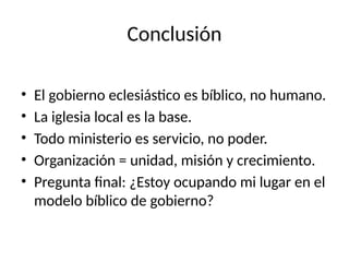 El Modelo Bíblico de Gobierno: Organización y Liderazgo en la Iglesia ...