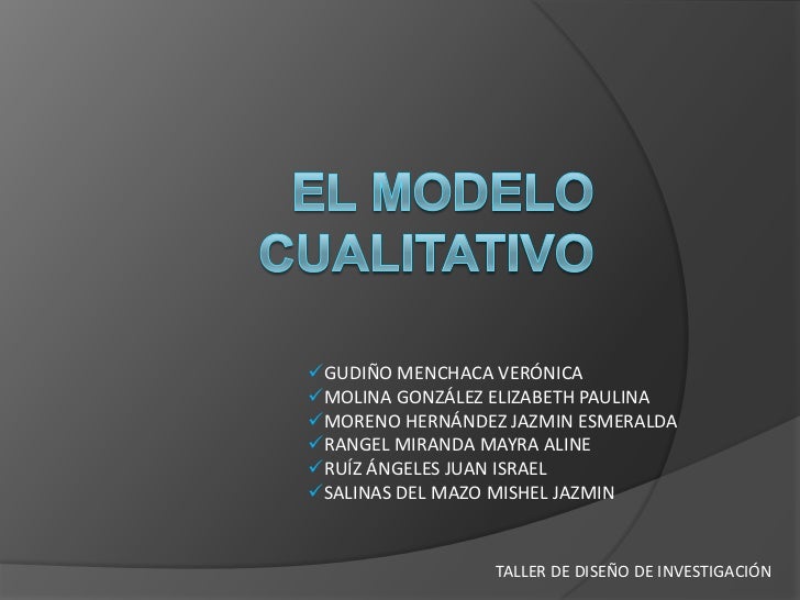 El Modelo Cualitativo