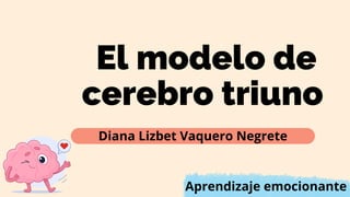 El modelo de
cerebro triuno
Diana Lizbet Vaquero Negrete
Aprendizaje emocionante
 