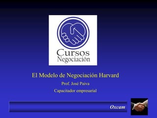 Oxcam
El Modelo de Negociación Harvard
Prof. José Paiva
Capacitador empresarial
 