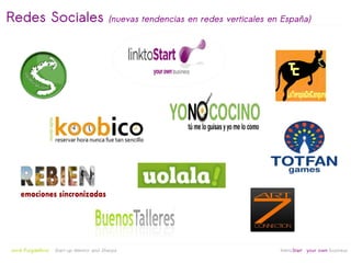 Redes Sociales                             (nuevas tendencias en redes verticales en España)




                                                            
Jordi Puigdellívol   Start-up Mentor and Sherpa                                     linktoStart your own business
 
