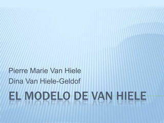 EL MODELO DE VAN HIELE
Pierre Marie Van Hiele
Dina Van Hiele-Geldof
 