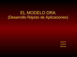 EL MODELO DRA (Desarrollo Rápido de Aplicaciones) Jazmín Anabel Melissa 