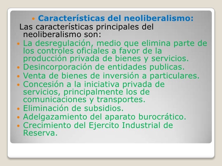 El modelo neoliberal diapositivas!