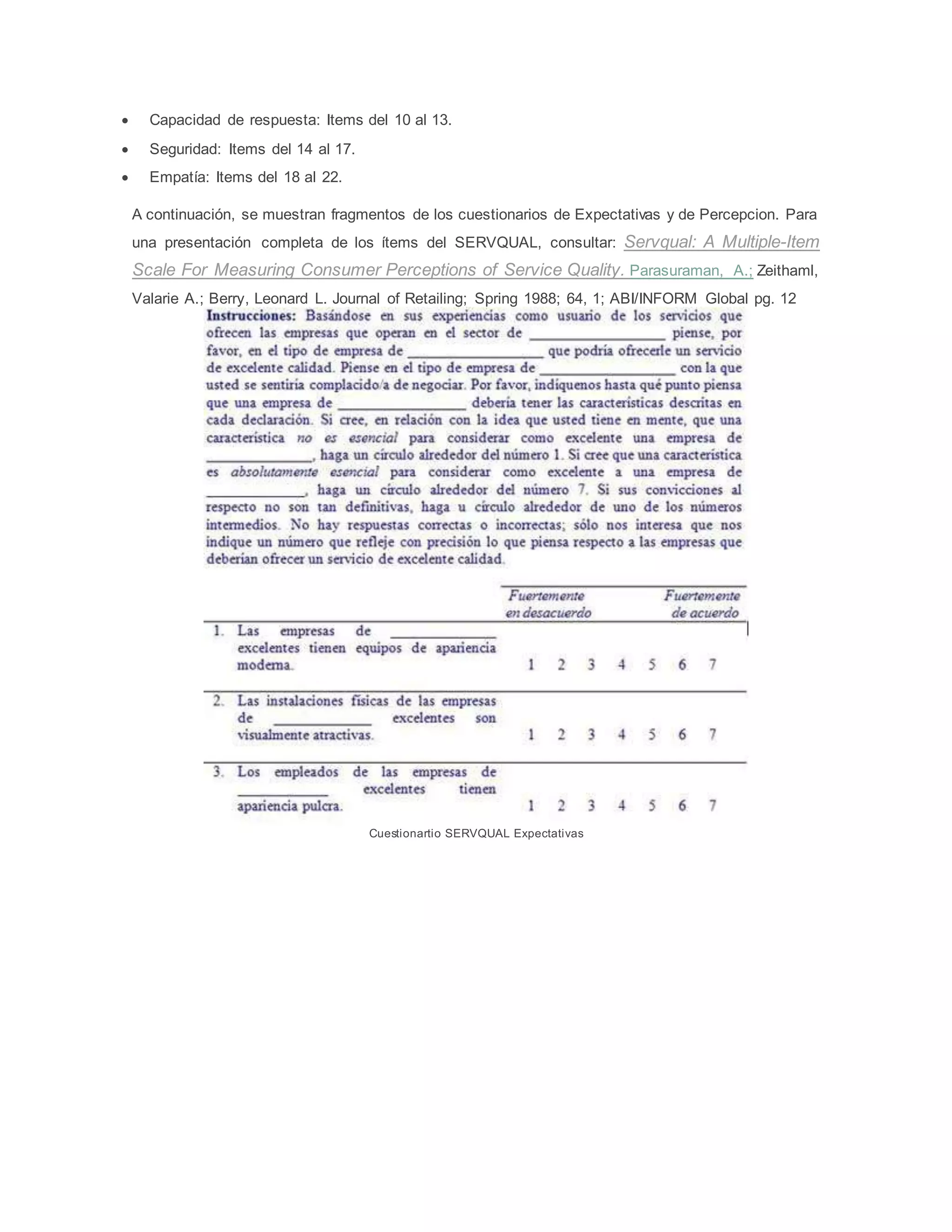 El Modelo Servqual De Calidad De Servicio Docx