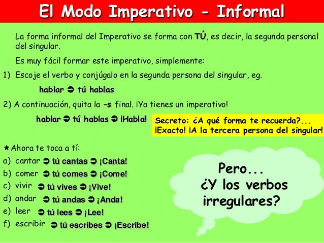 El modo imperativo