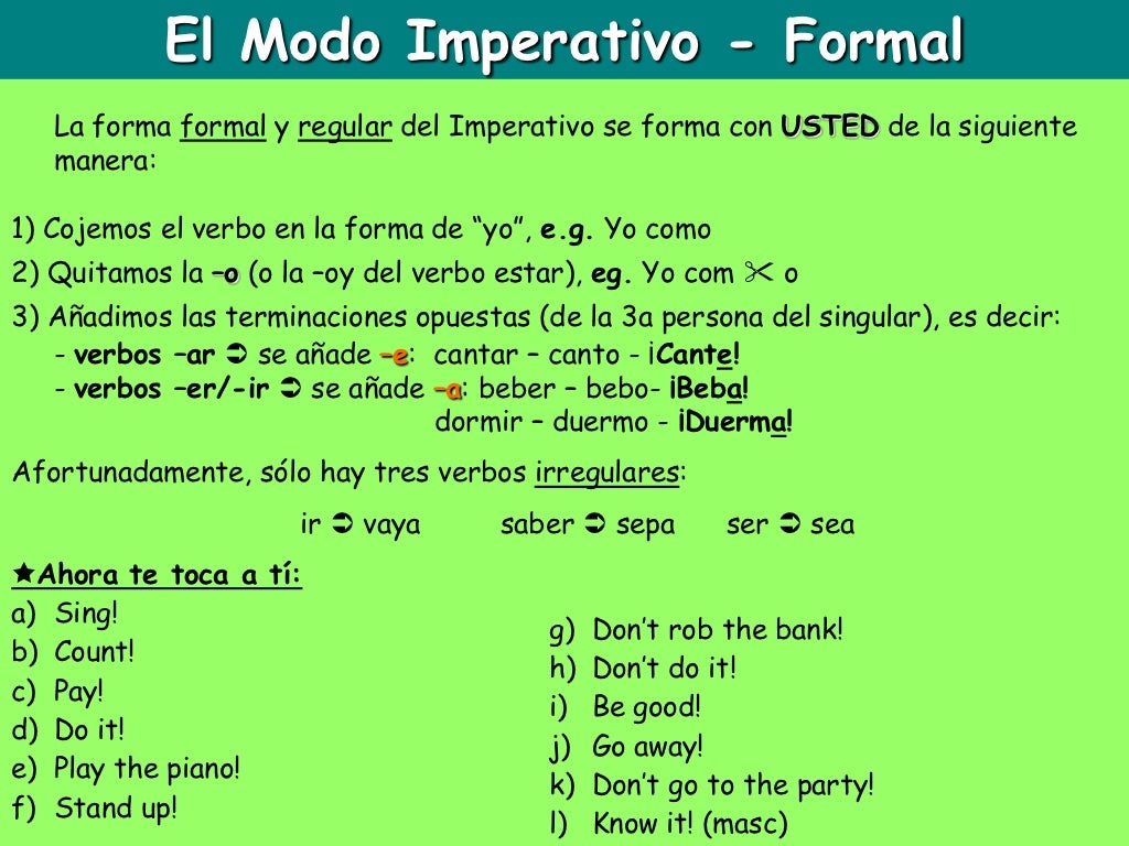 Qué Es El Modo Imperativo Con Ejemplos Modo Imperativo
