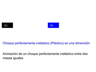 Choque perfectamente inelástico (Plástico) en una dimensión


Animación de un choque perfectamente inelástico entre dos
masas iguales
 