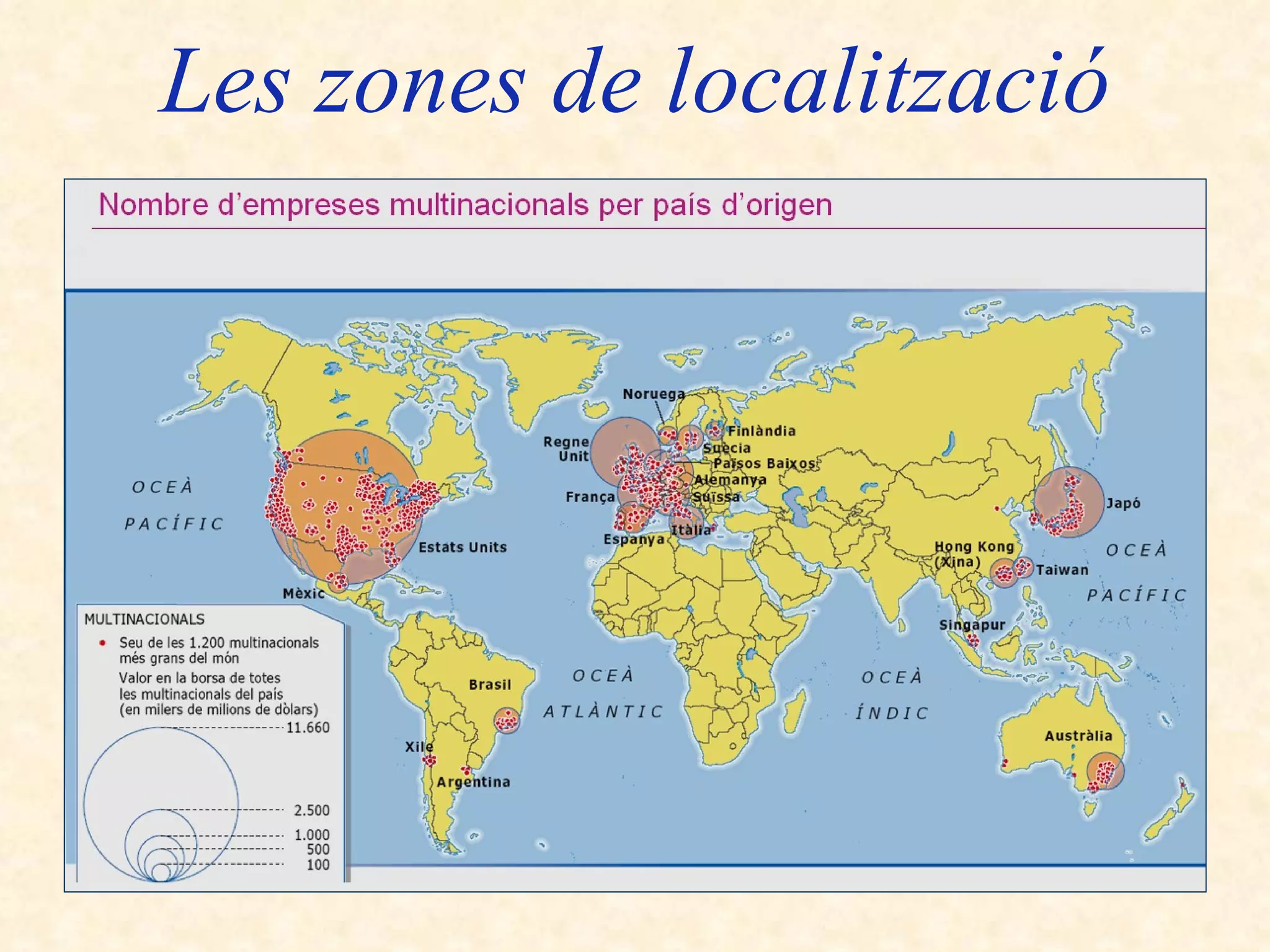 Les zones de localització 