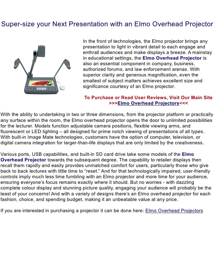 Elmo overhead projectors