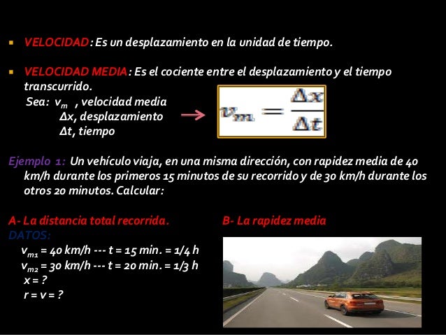 El movimiento en una direccion
