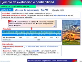 Escala para medir actitudes
¿Qué es una actitud?
Es un sentimiento a favor o en contra de una persona, un hecho social, o cualquier producto de la
actividad humana (Eiser, 1999).

¿Cuál es el método más popular para medir actitudes?
El desarrollado por Rensis Likert (1932). Es una escala que contiene un conjunto de ítems
presentados en forma de afirmaciones o juicios. Se elige uno de los 5 puntos que tiene la escala.

Escala Likert para medir actitudes
Opción 1

Opción 2

Opción 3

Opción 4, etc.

5. Muy de acuerdo

5. Definitivamente sí

5. Siempre

5. Completamente verdadero

4. De acuerdo

4. Sí

4. La mayoría de
las veces sí

4. Verdadero

3. Ni de acuerdo,
ni en desacuerdo

3. Indeciso

3. Unas veces sí,
otras veces no

3. Ni verdadero,
ni falso

2. En desacuerdo

2. No

2. La mayoría de
las veces no

2. Falso

1. Muy en
desacuerdo

1. Definitivamente no

1. Nunca

1. Completamente falso

www.coimbraweb.com

La medición de actitudes debe interpretarse como
síntomas y no como hechos.

24

 