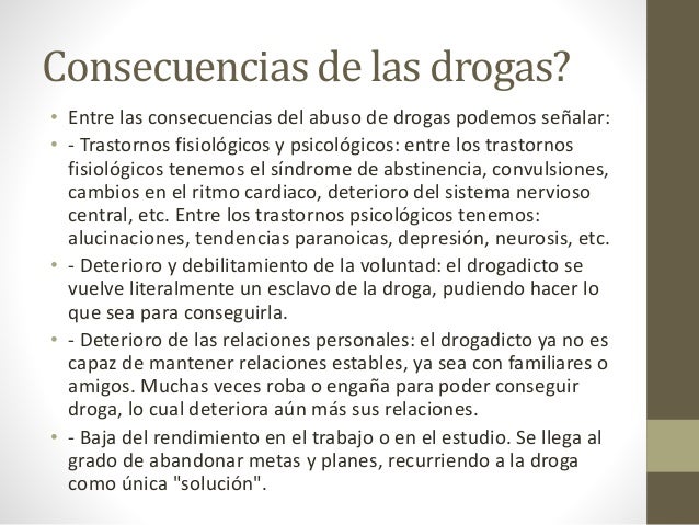 El mundo de las drogas en los adolescentes