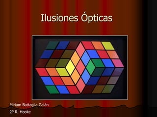 Ilusiones Ópticas




Miriam Battaglia Galán
2º R. Hooke
 
