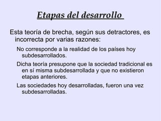 La  teoría económica clásica  identifica el desarrollo con: Dinamismo 