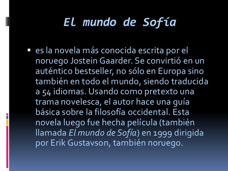 El mundo de sofia