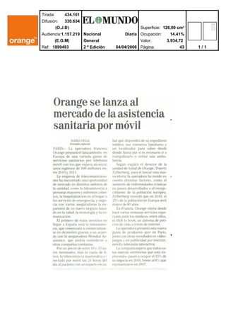 Tirada:       434.161
Difusión:     330.634
          (O.J.D)                                Superficie: 126,00 cm²
Audiencia:1.157.219 Nacional              Diaria Ocupación:    14.41%
       (E.G.M)          General                  Valor:       3.934,72
Ref: 1899493            2 ª Edición   04/04/2008 Página:            43    1/1
 