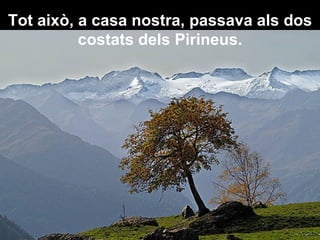 Tot això, a casa nostra, passava als dos costats dels Pirineus. 