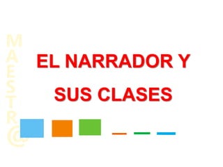 M
A
E
S
T
R
@
EL NARRADOR Y
SUS CLASES
 
