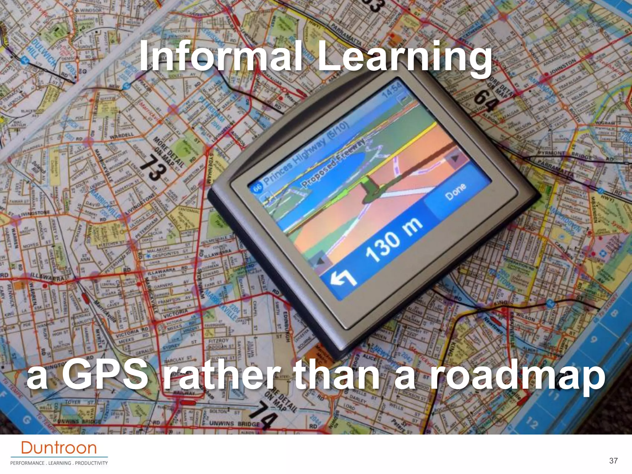 Informal Learning




a GPS rather than a roadmap
                              37
 