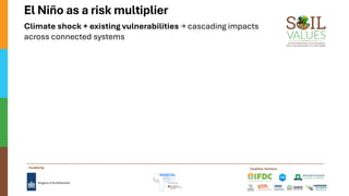 Funded by Coalition Partners
El Niño as a risk multiplier
Climate shock + existing vulnerabilities → cascading impacts
across connected systems
 