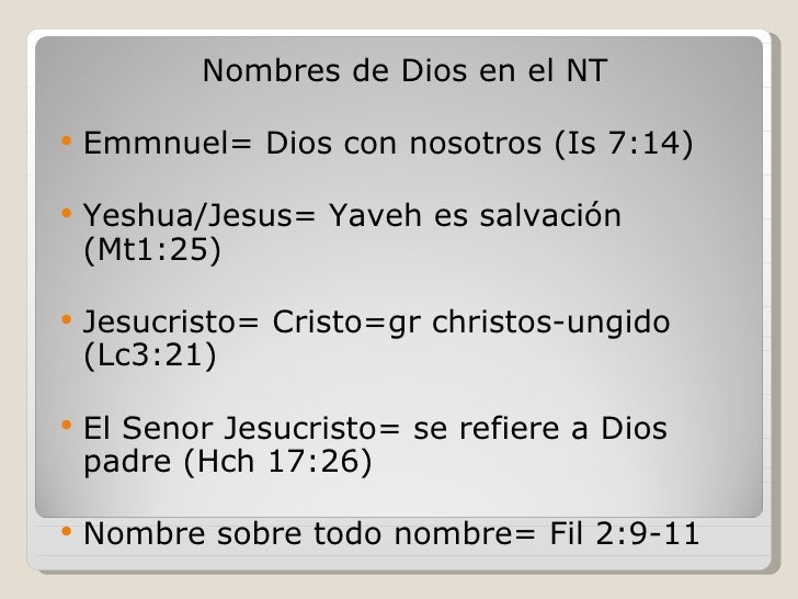 El Nombre De Dios Y Sus Significados
