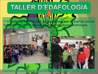 El tècnic de medi ambient de l’ajuntament ens ha explicat com es fa l’estudi del terreny i les seves capes o horitzons (edafologia).  