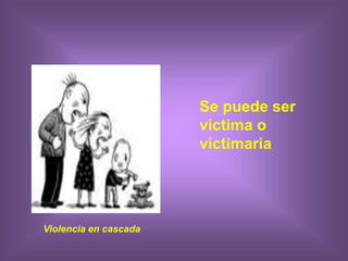 Se puede ser
victima o
victimaria
Violencia en cascada
 