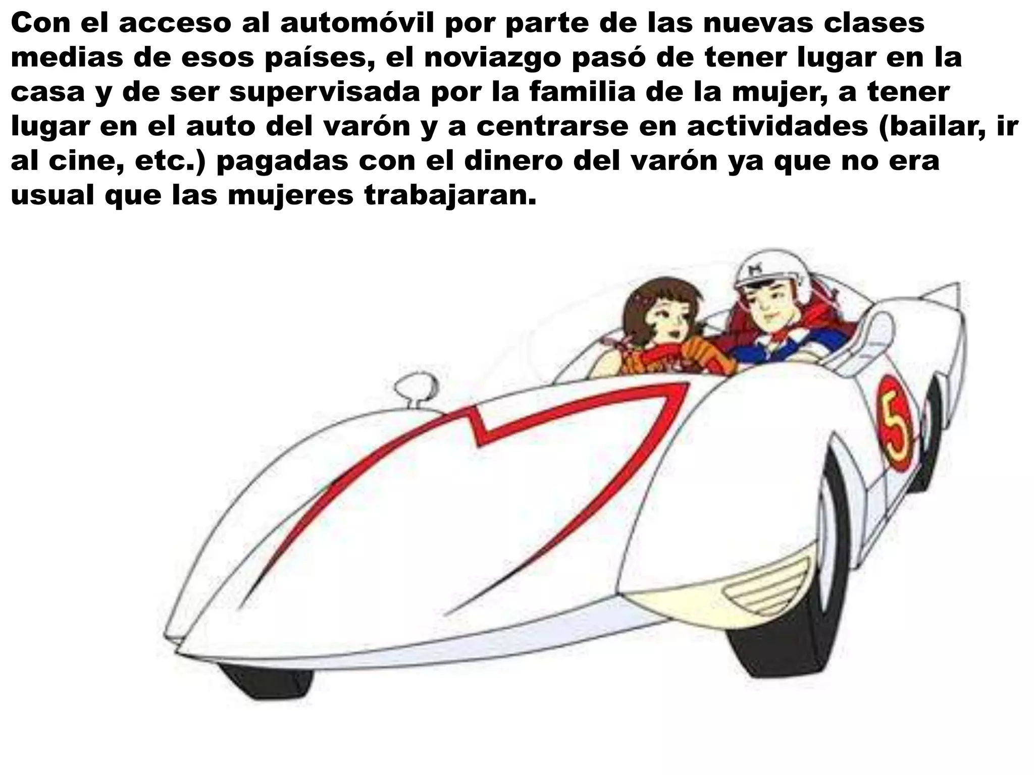 El noviazgo que más se practica hoy en día aparece
en los años 60 de la mano de la revolución sexual,
especialmente los métodos anticonceptivos. Así fue
desapareciendo la idea de la relación con el
matrimonio.
 