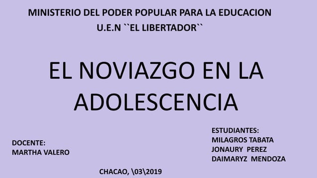 El noviazgo en la adolescencia | PPT