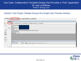 © 2017 CSols, Inc.
Solution: One Project, Multiple Groups One Single User Friendly Interface
Use Case: Collaborative Templ...