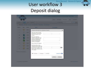 User workflow 3
Deposit dialog
 