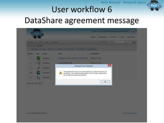 User workflow 6
DataShare agreement message
 