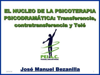 EL NUCLEO DE LA PSICOTERAPIA PSICODRAMÁTICA: Transferencia, contratransferencia y Telé José Manuel Bezanilla 03/06/09 
