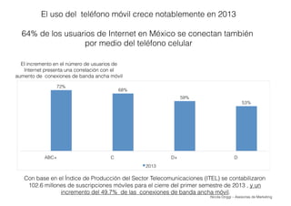 Nicola Origgi – Asesorías de Marketing
El incremento en el número de usuarios de
Internet presenta una correlación con el
...
