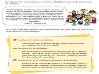 El nuevo modelo educativo de Bolivia