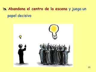  Abandona el centro de la escena y juega un
  papel decisivo




                                               23
 