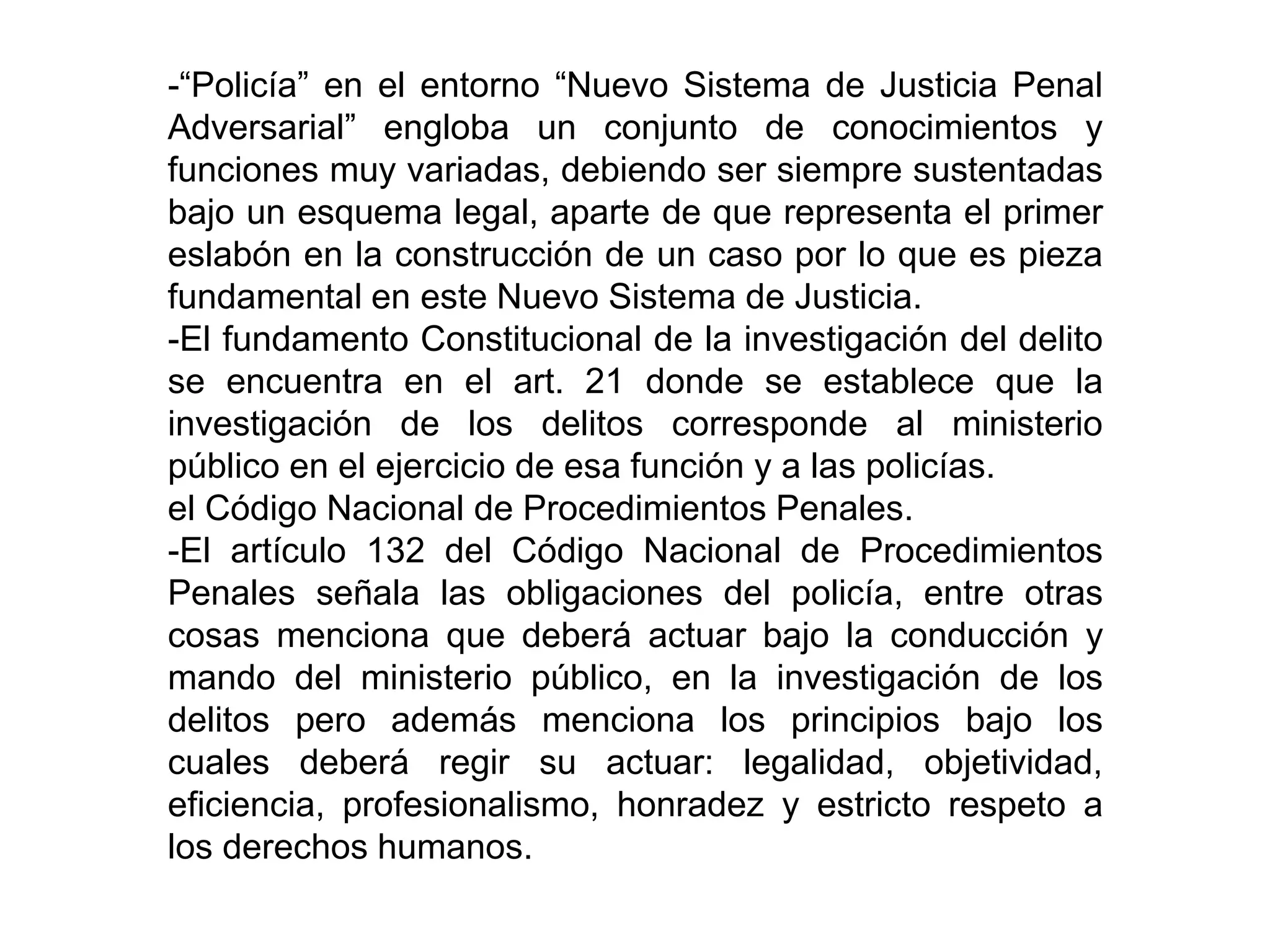 La función de la policía en el nuevo sistema de justicia penal ...