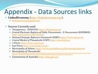 Appendix - Data Sources links
 LinkedEconomy (http://linkedeconomy.org/).
 linkedeconomy@gmail.com
 Sources Currently u...