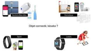Santé & Bien-être Domotique
Sport Loisirs
Objet connecté, késako ?
 