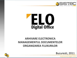 ARHIVARE ELECTRONICA MANAGEMENTUL DOCUMENTELOR ORGANIZAREA FLUXURILOR Bucuresti, 2011 