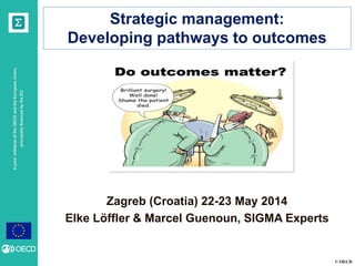 © OECD
AjointinitiativeoftheOECDandtheEuropeanUnion,
principallyfinancedbytheEU
Zagreb (Croatia) 22-23 May 2014
Elke Löffler & Marcel Guenoun, SIGMA Experts
Strategic management:
Developing pathways to outcomes
 