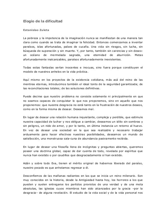 Elogio de la dificultad