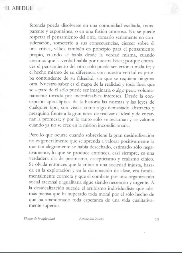 Elogio de la dificultad estanislao zuleta