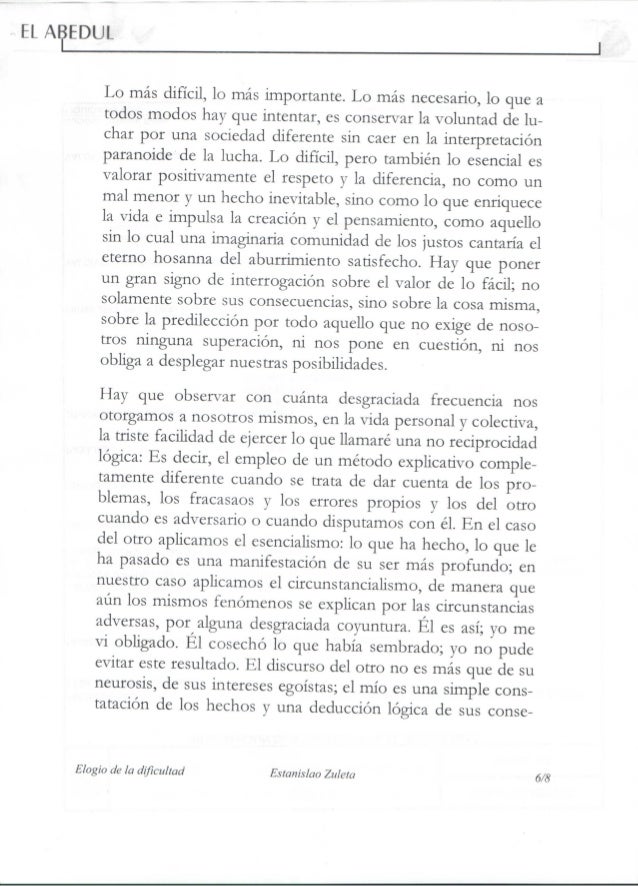 Elogio de la dificultad estanislao zuleta pdf