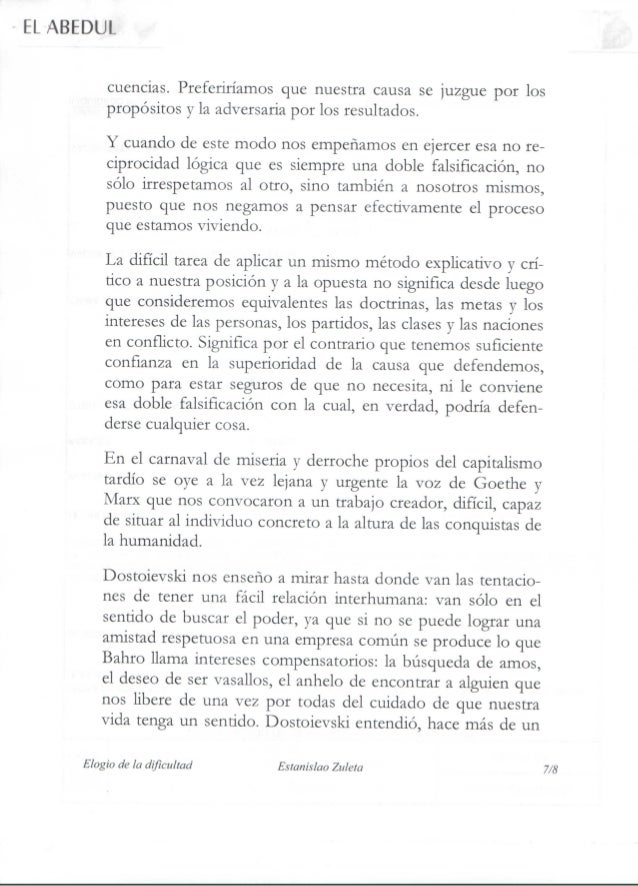 Elogio de la dificultad estanislao zuleta