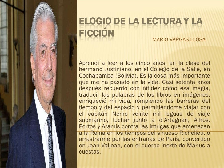 El Elogio De La Lectura Y La Ficcion