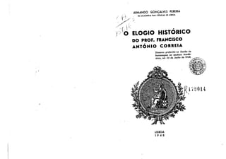 Elogio Histórico do Prof. Francisco António Correia
