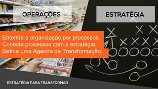 Entenda a organização por processos.
Conecte processos com a estratégia.
Defina uma Agenda de Transformação.
 